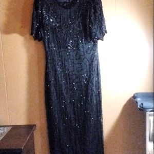 A black Lawrence Koger beaded gown